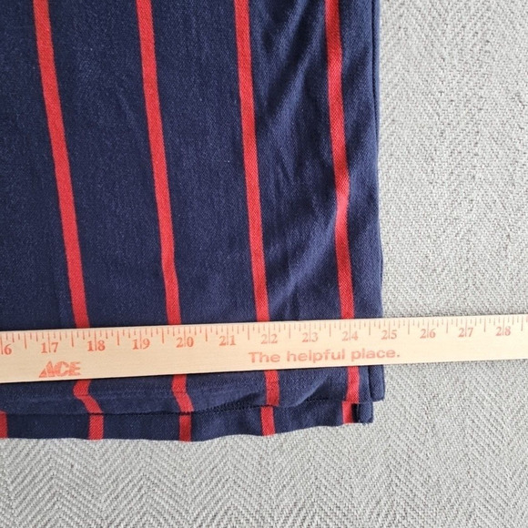 American Eagle Polo Shirt Men's XXL Classic Fit Blue & Red Striped Short Sleeve - Picture 13 of 16